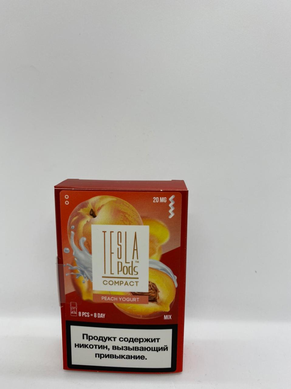 Набор TESLA pods Картридж Peach yogurt 2% (8 картриджей) compact для Logic с доставкой по Москве и России