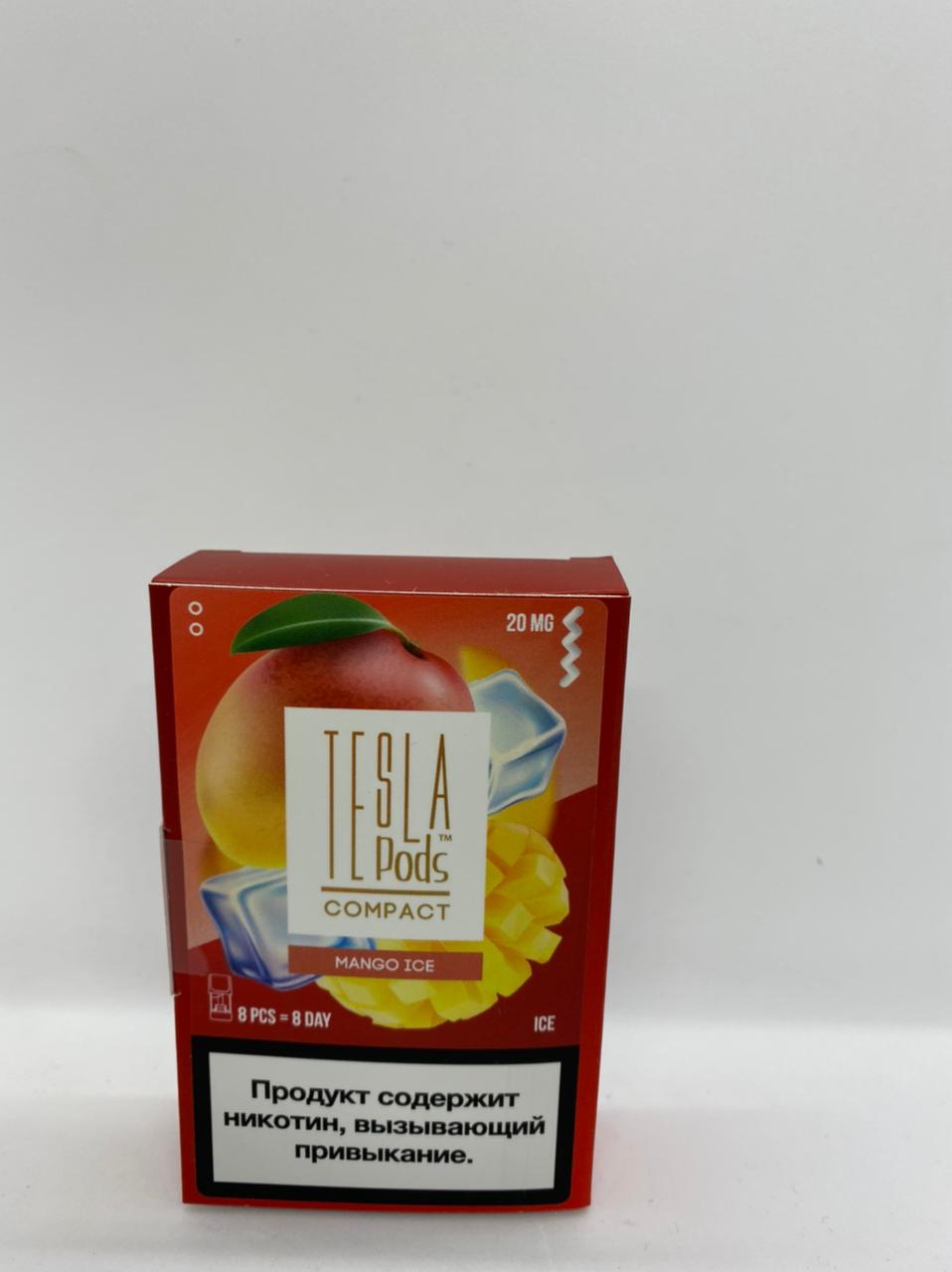 Набор TESLA pods Картридж Mango ice 2% (8 картриджей) compact для Logic с доставкой по Москве и России